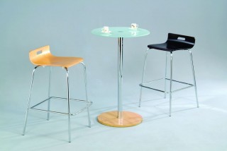 3 Piece Round Glass Bar Table Set - STH025 & SCH026 | 